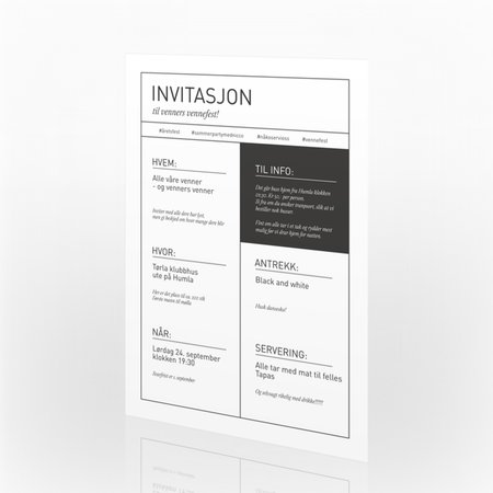 Produktbilde Invitasjon fest, a01371