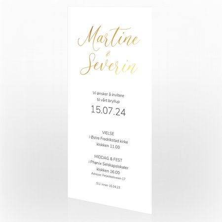 Produktbilde Invitasjon bryllup med folie, 113331