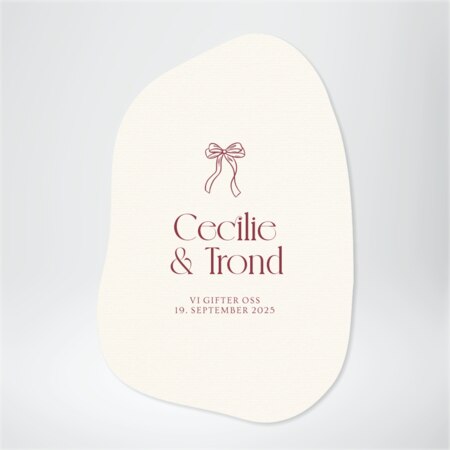 Produktbilde Invitasjon bryllup, organisk form, 113731