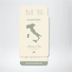 Invitasjon bryllup, pass m/boardingpass, 113751