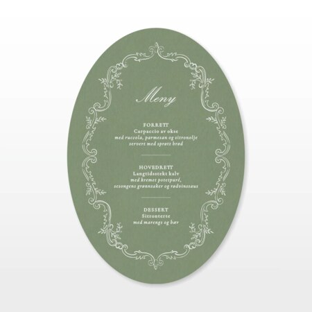 Produktbilde Meny, antikk oval, 113794