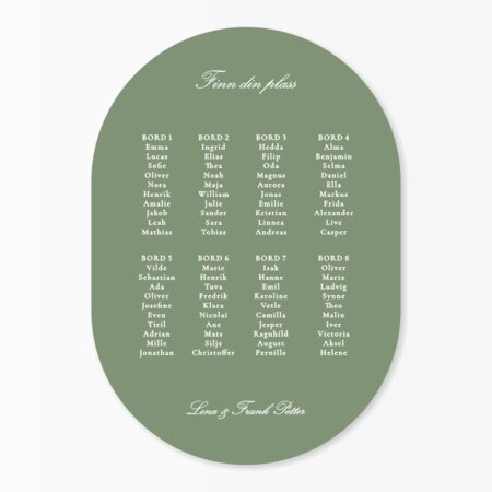 Produktbilde Bordkart, oval, 113799