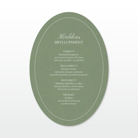 Produktbilde Meny, antikk oval, 113824