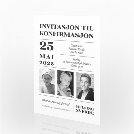 Produktbilde Invitasjon konfirmasjon, 203461