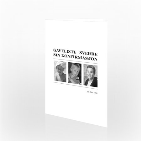 Produktbilde Gaveliste konfirmasjon, 20346a