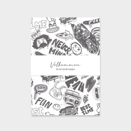 Produktbilde Invitasjon konfirmasjon med omslag og magebelte, 204411