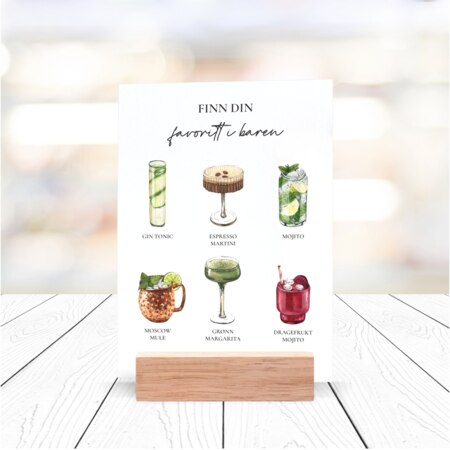 Produktbilde Plakat med drinkoversikt, a0292q